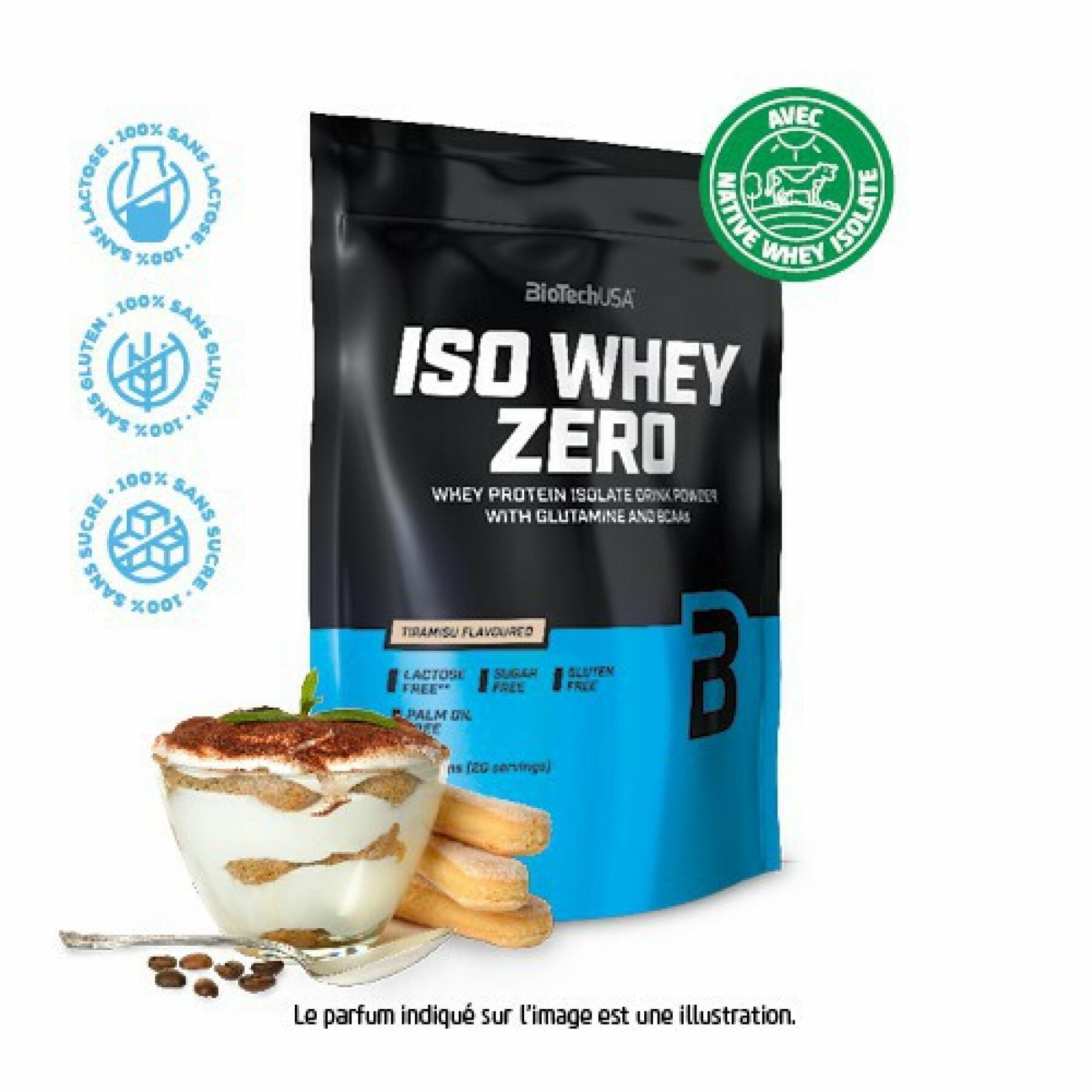 Pacote de 10 sacos de proteína Biotech USA iso whey zero lactose free - Tiramisu - 500g