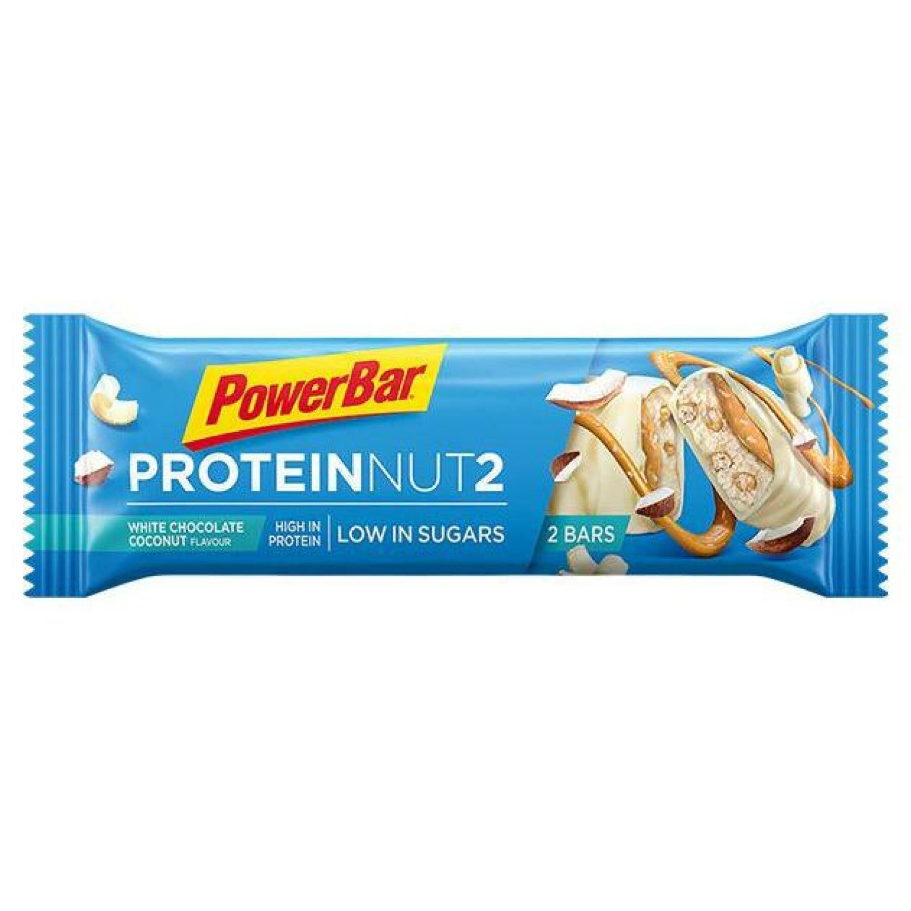 Pacote de 18 barras PowerBar Protein Nut2 - White Chocolate coconut