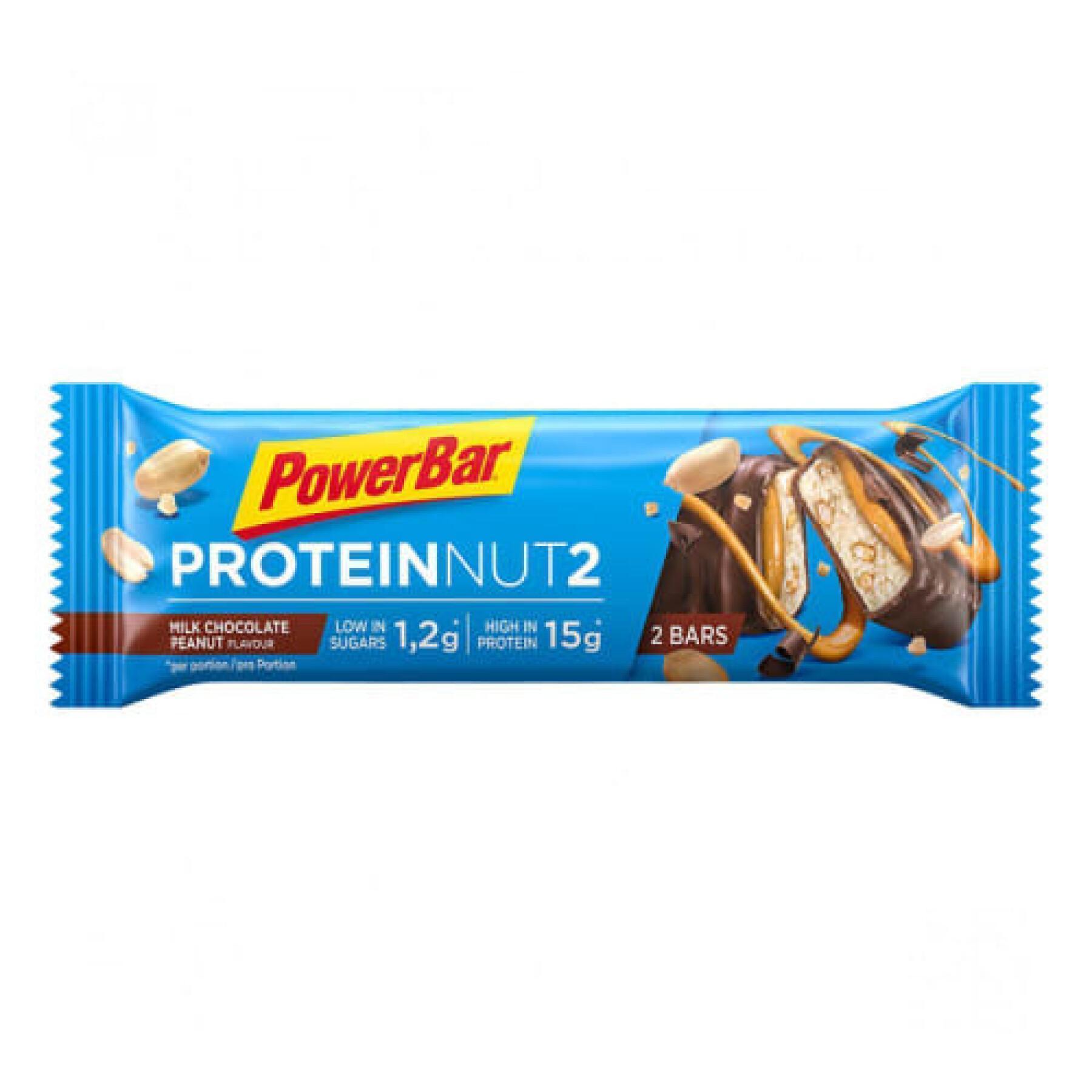 Pacote de 18 barras PowerBar Protein Nut2 - Milk Chocolate Peanut
