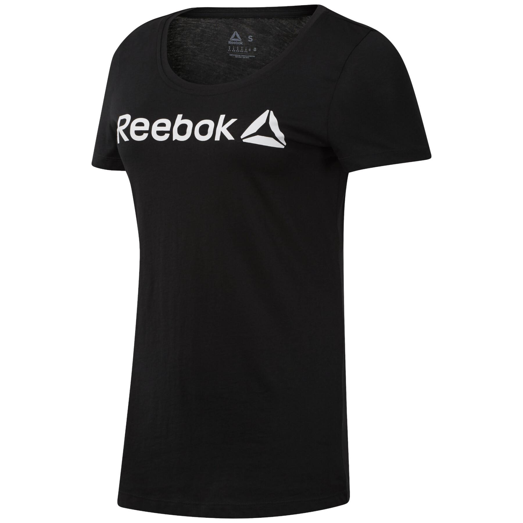 Camiseta feminina Reebok Linear Read Scoop