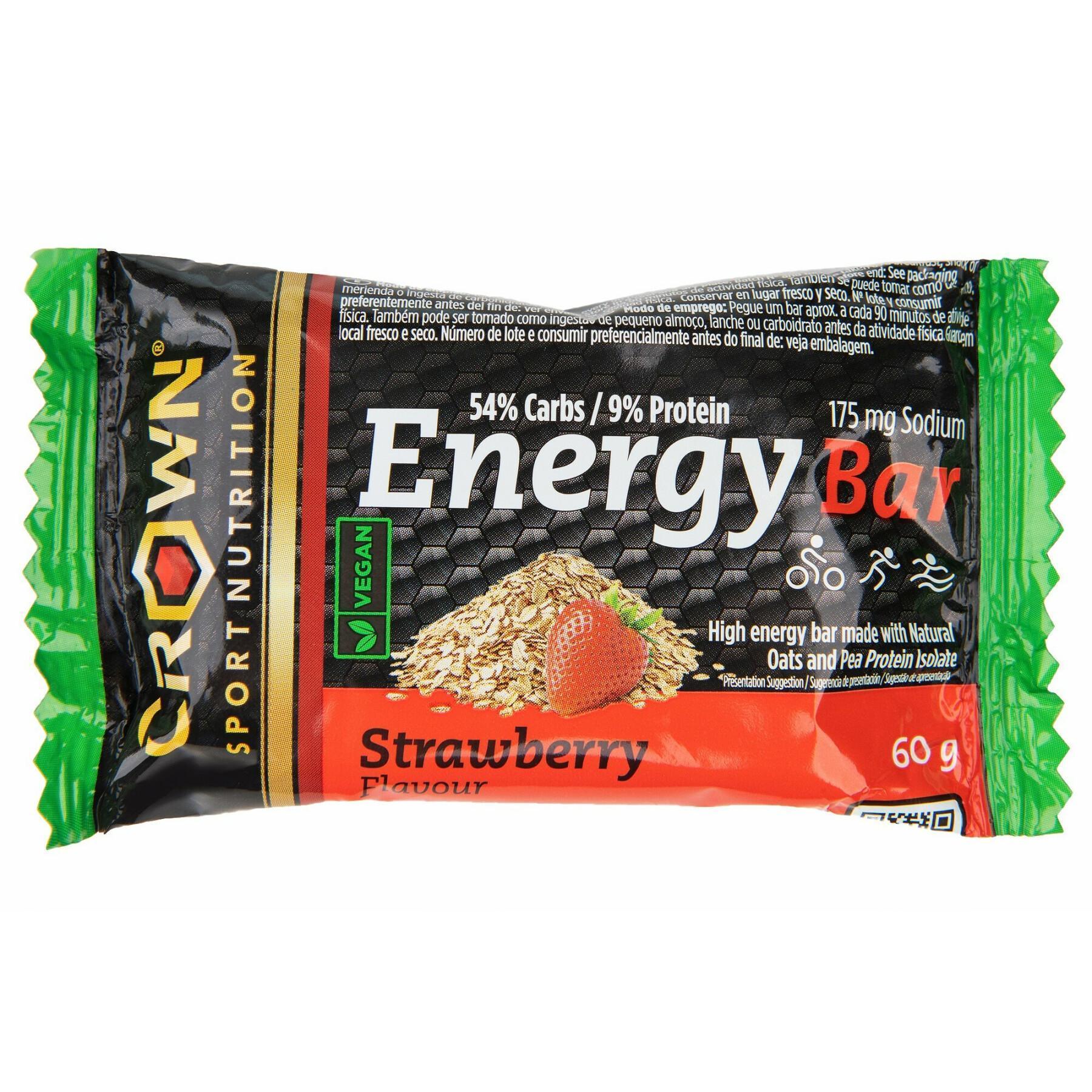 Barra de Nutrição Vegan Crown Sport Nutrition Energy - fraise - 60 g