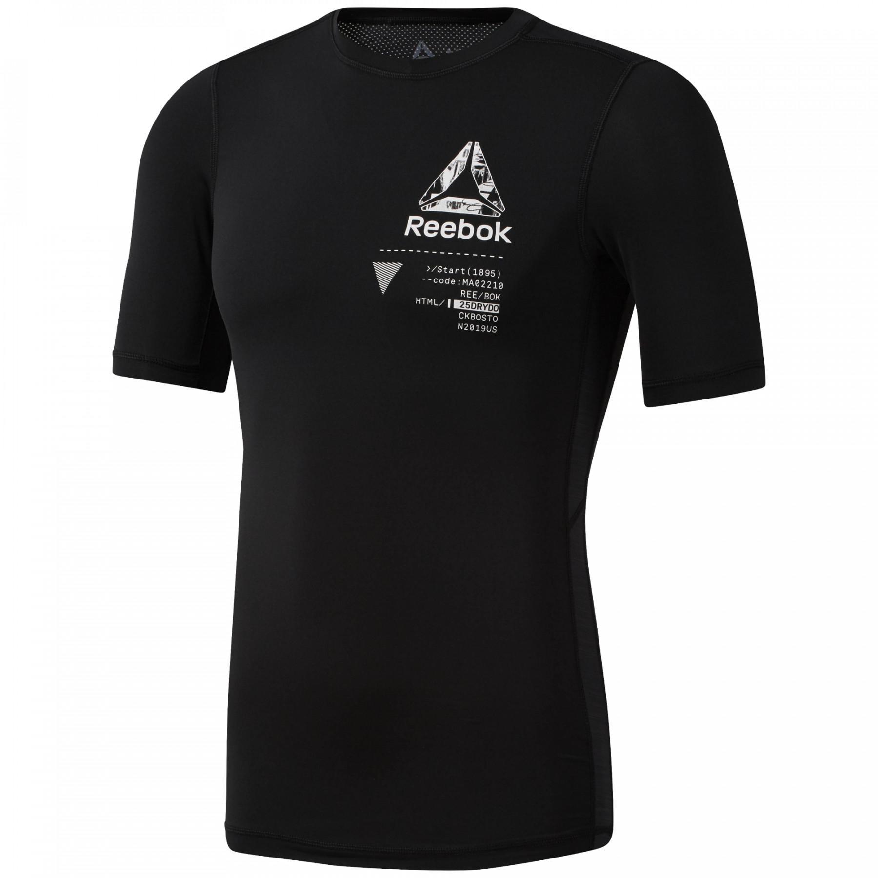 Camiseta de compressão com padrão Reebok Training