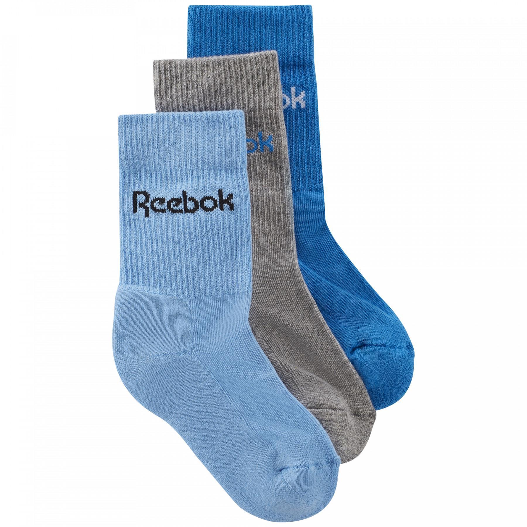 Conjunto de 3 pares de meias para crianças Reebok
