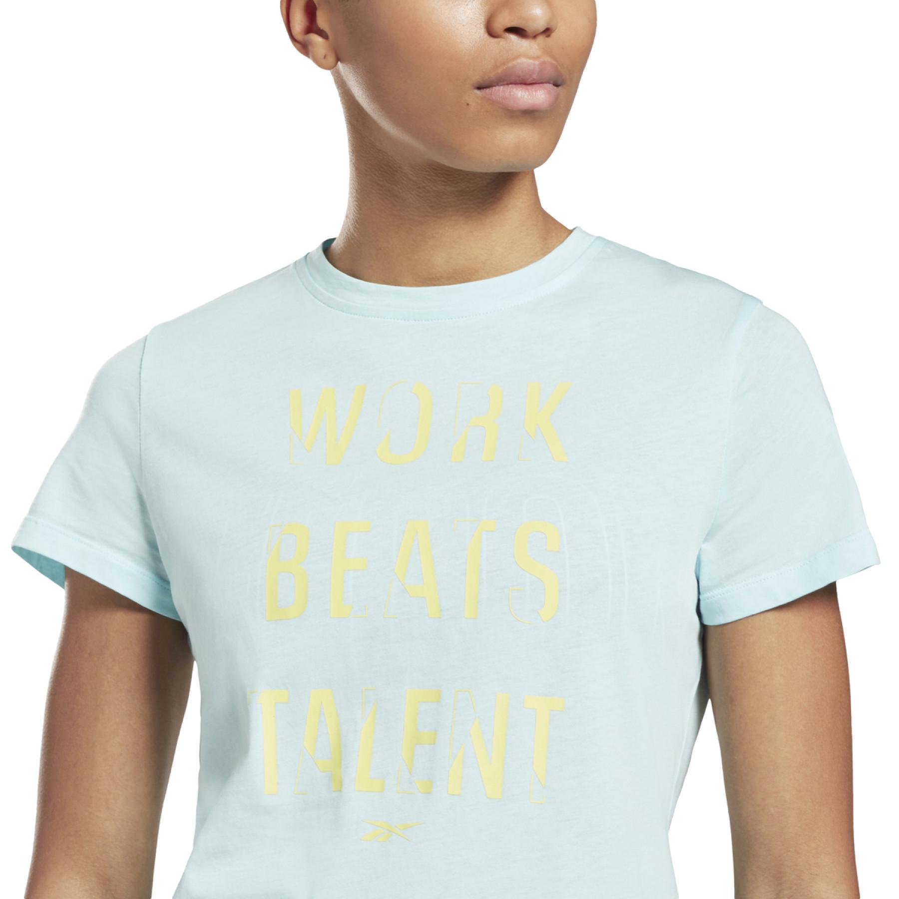 Camiseta feminina Reebok Work Beats Talent Graphic