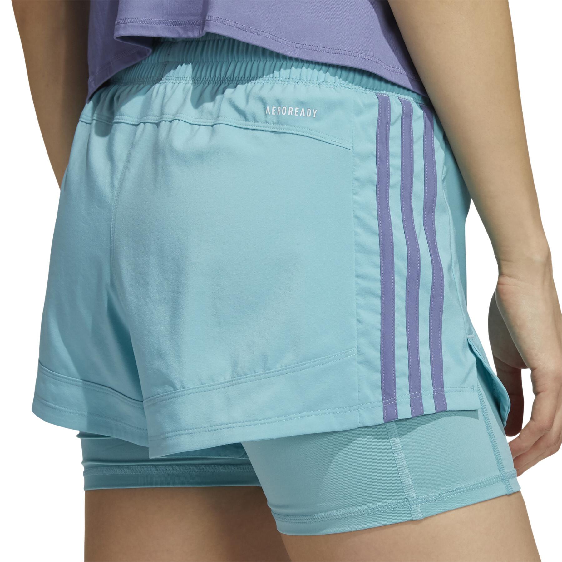 Calções mulher adidas Pacer Woven Two-In-One