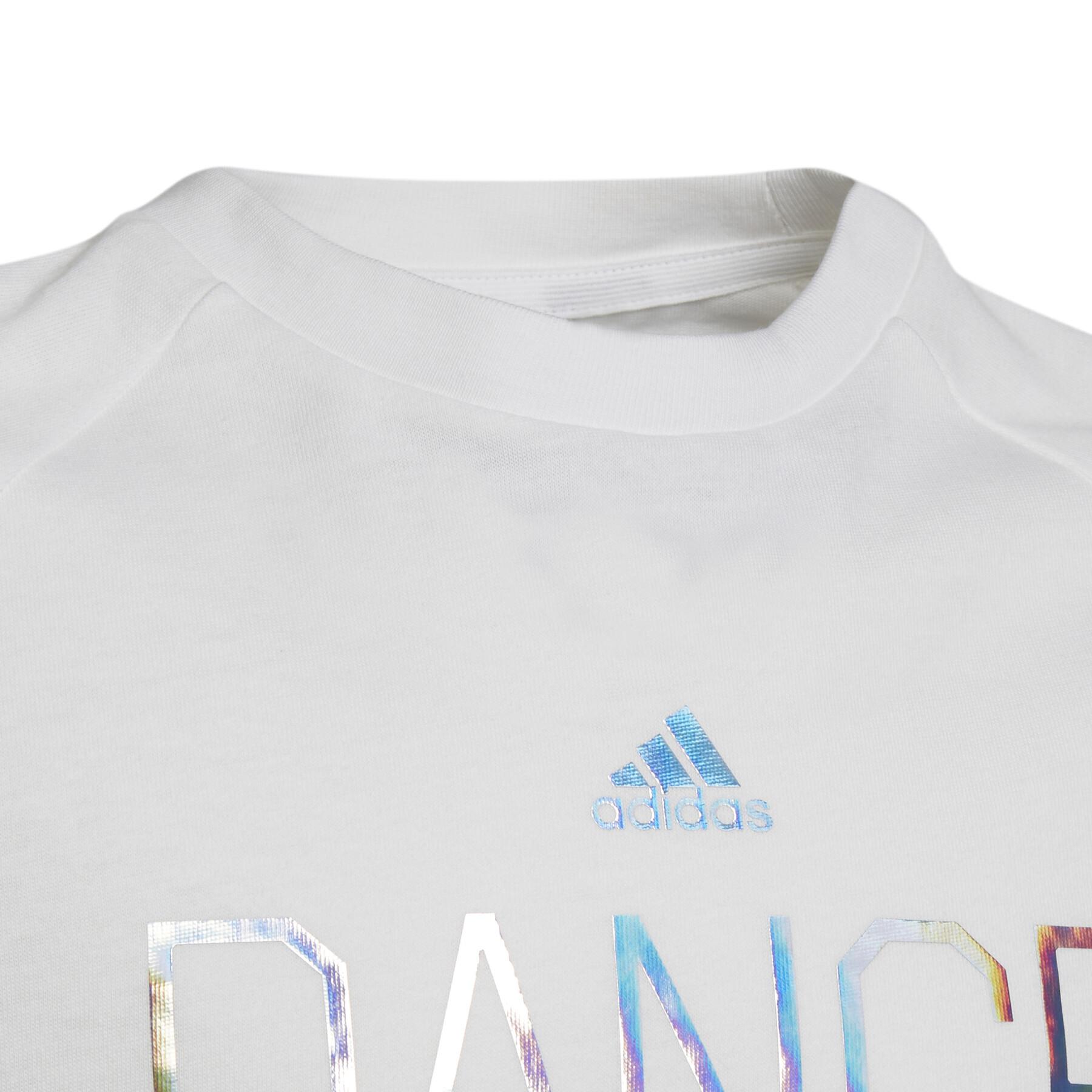 T-shirt de rapariga adidas Dance Metallic-Print