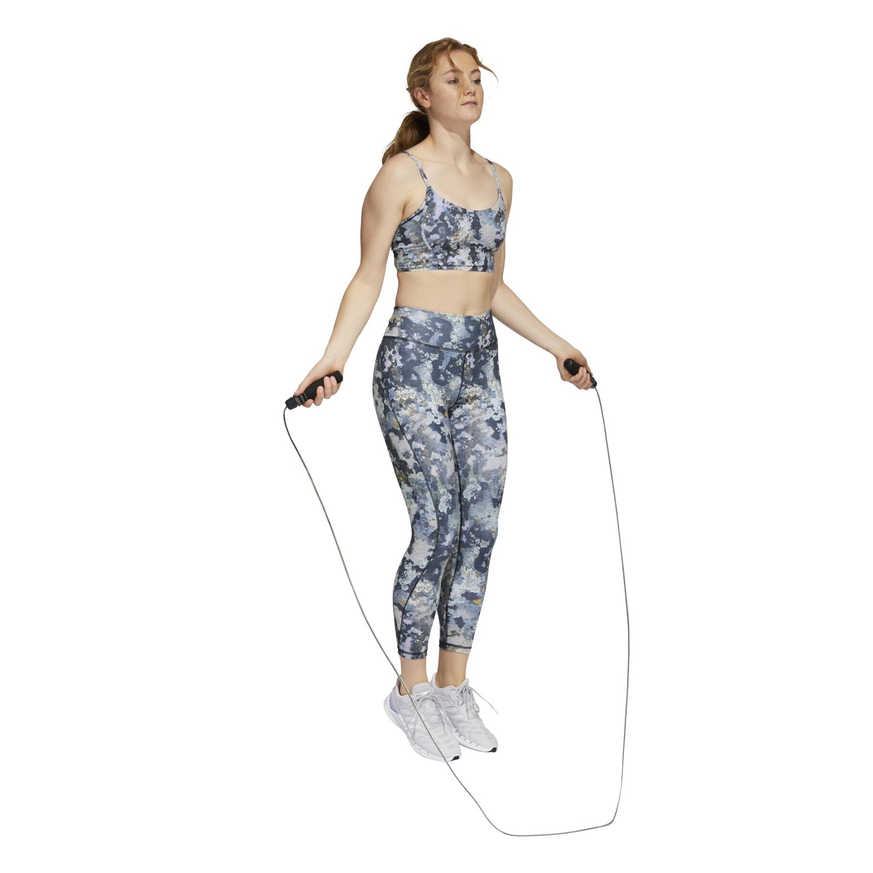 Soutien feminino adidas Yoga Light Support Long Line Aop