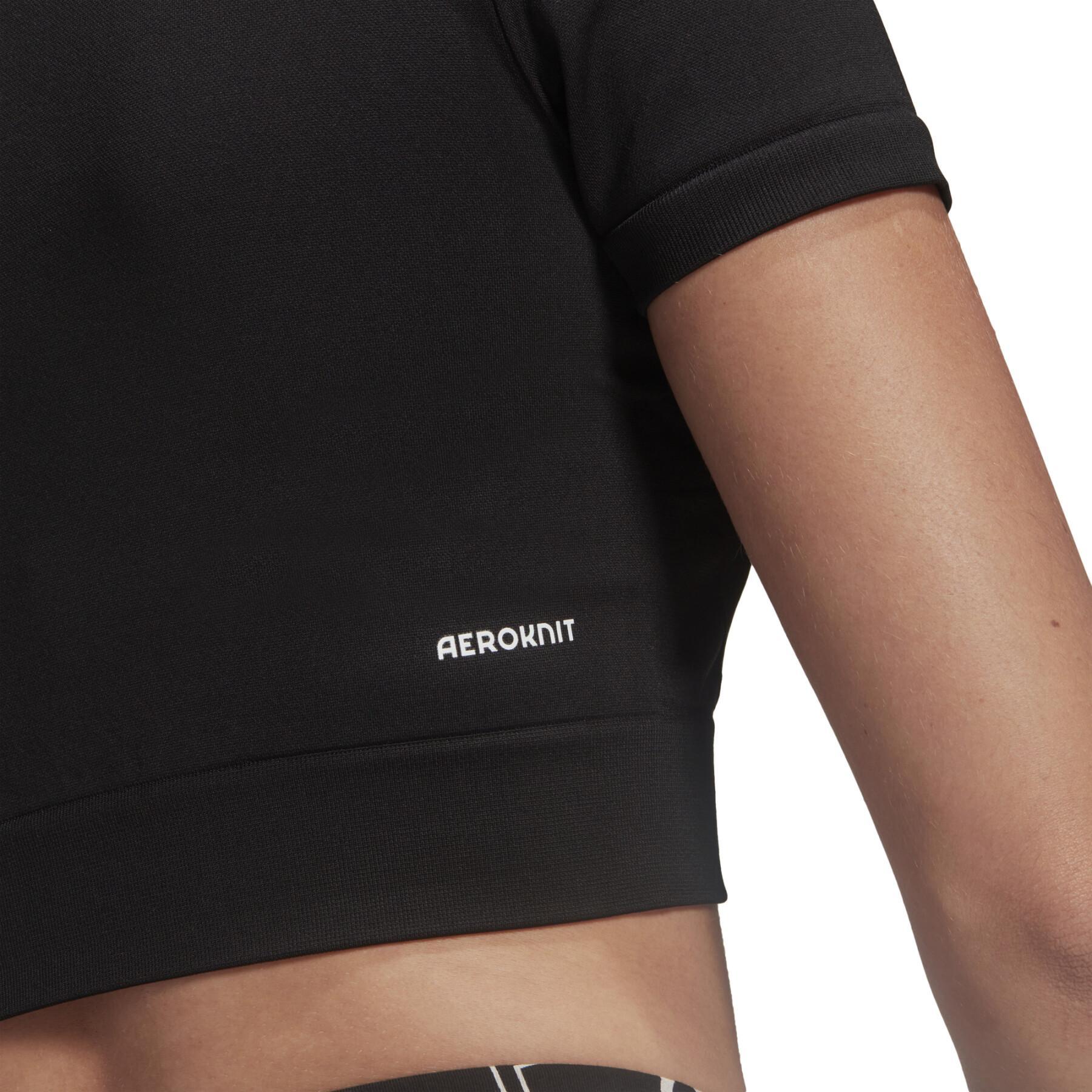 Camiseta feminina adidas Aeroknit Seamless Fitted Cropped