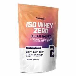 Pacote de 10 sacos de proteína Biotech USA iso whey zero clear energy - Tutti-frutti - 454g