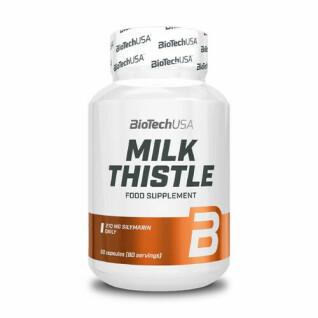Pacote de 12 frascos de vitamina Biotech USA milk thistle - 30 gélul