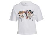 T-shirt mulher adidas X Farrio Print Boyfriend Cropped algodão Logo
